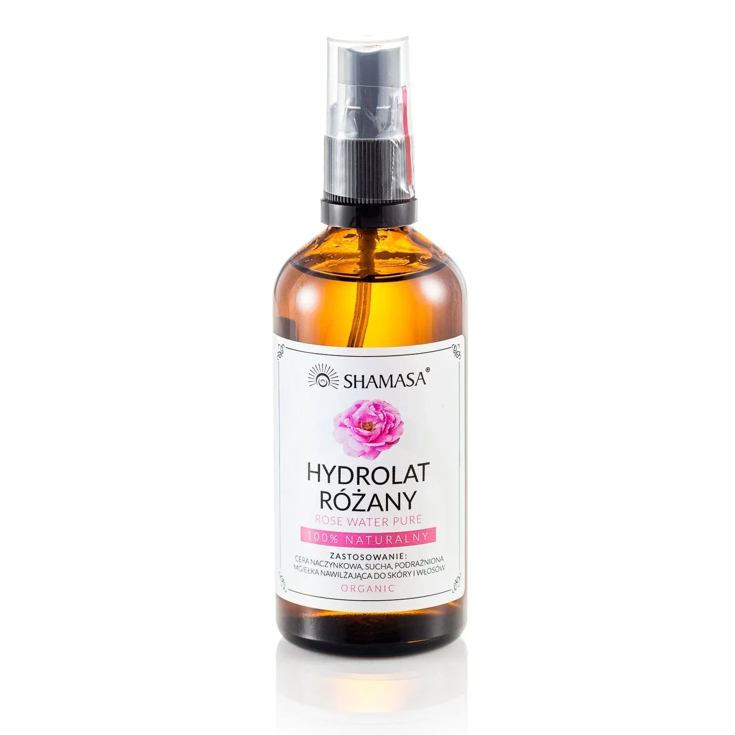 Woda różana - hydrolat 100% naturalny ORGANIC 100 ml - Turmalinova Sklep Ezoteryczny Bielsko-Biała