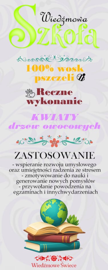 WIEDŹMOWA SZKOŁA- Pistacjowe z kwiatem owocowym • 1 opak (10szt)- KREATYWNOŚĆ