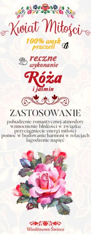KWIAT MIŁOŚCI - Czerwone z różą i jaśminem • 10 sztuk - MIŁOŚĆ